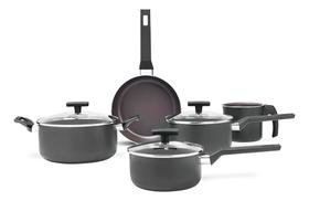 Jogo de Panelas Brinox Antiaderente Ceramic Life 5 Peças Preserve Cinza