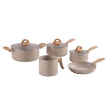 Jogo de Panelas Brinox Antiaderente Ceramic Life 5 Peças Smart Plus com Indução Areia