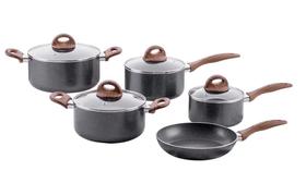 Jogo de Panelas Brinox Antiaderente Ceramic Life 5 Peças Smart Plus com Indução Granito