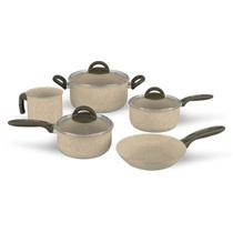 Jogo de Panelas Brinox Antiaderente Ceramic Life 5 Peças Suprema Vanilla