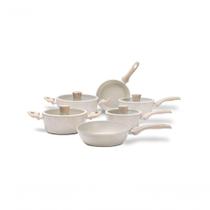 Jogo De Panelas Brinox Antiaderente Ceramic Life Sirius 6 Peças Com Indução Vanilla Vanilla