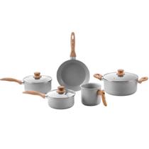 Jogo de Panelas Brinox Antiaderente Ceramic Life5 Peças Easy Cinza Jogo de Panelas Brinox Antiaderente Ceramic Life5 Peças Easy Cinza