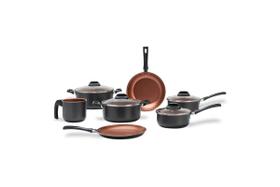 Jogo de Panelas Brinox Antiaderente Pro-Flon 7 Peças Topázio Cinza Range Jogo de Panelas Brinox Antiaderente Pro-Flon 7 Peças Topázio Cinza Range