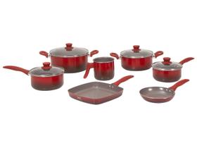 Jogo de Panelas Brinox Antiaderentes Vermelho 7 Peças Ceramic Life Easy 4789103 Jogo de Panelas Brinox Antiaderentes Vermelho 7 Peças Ceramic Life Easy 4789103