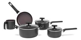 Jogo de Panelas Brinox Ceramic Life 5 Peças Antiaderente em Cerâmica Cinza Jogo de Panelas Brinox Ceramic Life 5 Peças Antiaderente em Cerâmica Cinza