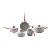 Jogo de Panelas Brinox Ceramic Life 5 Peças Easy Gris Cinza