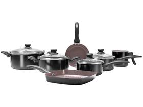 Jogo de Panelas Brinox Ceramic Life Easy 7 Peças Preto