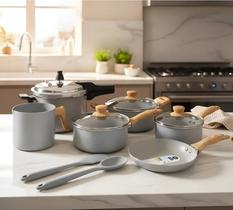 Jogo De Panelas Brinox Ceramic Life Easy 8 Peças Com Indução