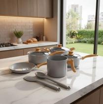 Jogo De Panelas Brinox Ceramic Life Easy 8 Peças Com Indução