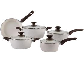 Jogo de Panelas Brinox Cerâmico de Alumínio Vanilla 5 Peças Optima Essentials Ceramic Life Jogo de Panelas Brinox Cerâmico de Alumínio Vanilla 5 Peças Optima Essentials Ceramic Life