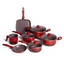 Jogo de Panelas Brinox Com Revestimento Cerâmico Antiaderente 7 Peças Ceramic Life Easy Vermelho Jogo de Panelas Brinox Com Revestimento Cerâmico Antiaderente 7 Peças Ceramic Life Easy Vermelho