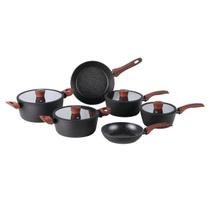 Jogo de Panelas Brinox Revestimento Cerâmico Antiaderente Ceramic Life Sirius Preta 6 peças - com fundo de indução