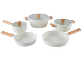 Jogo de Panelas Brinox Revestimento Cerâmico Creme 5 Peças Ceramic Life Nordic Indução Jogo de Panelas Brinox Revestimento Cerâmico Creme 5 Peças Ceramic Life Nordic Indução