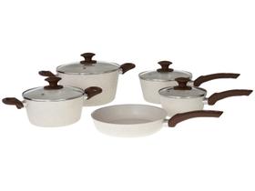 Jogo de Panelas Brinox Revestimento Cerâmico de Alumínio Vanilla 5 Peças Optima CeramicLife