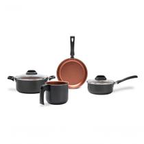 Jogo De Panelas Brinox Topázio Antiaderente Pró-flon 4 Peças Cinza Range Cinza Jogo De Panelas Brinox Topázio Antiaderente Pró-flon 4 Peças Cinza Range Cinza