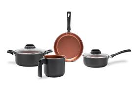 Jogo De Panelas Brinox Topázio Antiaderente Pró-flon 4 Peças Cinza Jogo De Panelas Brinox Topázio Antiaderente Pró-flon 4 Peças Cinza