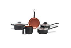 Jogo de Panelas Brinox Topázio Antiaderente Pro-Flon 5 Peças Cinza Range Jogo de Panelas Brinox Topázio Antiaderente Pro-Flon 5 Peças Cinza Range