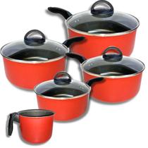 Jogo De Panelas C/ Fervedor Marcolar 5 Peças Teflon Jogo De Panelas C/ Fervedor Marcolar 5 Peças Teflon
