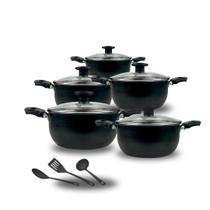 Jogo De Panelas Caçarola 16 à 24 Preta Antiaderente.