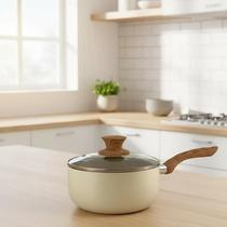 Jogo de Panelas Caçarola Cerâmica Antiaderente 3 Pçs Bege Grécia Jogo de Panelas Caçarola Cerâmica Antiaderente 3 Pçs Bege Grécia