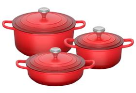 Jogo de Panelas Caçarola Cerâmica Antiaderente Indução e Gás 3 Peças Jogo de Panelas Caçarola Cerâmica Antiaderente Indução e Gás 3 Peças