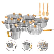 Jogo de Panelas Caçarolas 10 Peças Alumínio Fundido Grosso Batido Polido