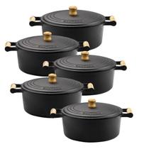Jogo de panelas caçarolas de ferro fundido mineira 16 ao 24 Fundição Santana
