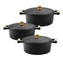 Jogo de panelas caçarolas de ferro fundido mineira 26 ao 30