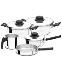 Jogo de Panelas Cacarolas Polido Fortlar 5 pçs. Jogo de Panelas Cacarolas Polido Fortlar 5 pçs.
