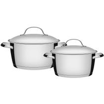 Jogo de Panelas Caçarolas Tramontina Allegra em Aço Inox com Fundo Triplo 2 Peças Jogo de Panelas Caçarolas Tramontina Allegra em Aço Inox com Fundo Triplo 2 Peças