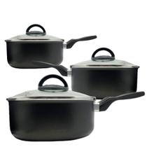 Jogo de Panelas Caçarolas Veneza Antiaderente 3 peças Jogo de Panelas Caçarolas Veneza Antiaderente 3 peças