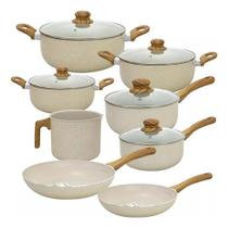 Jogo de Panelas Casambiente Cerâmica 8 peças Vanilla Sahara Jogo de Panelas Casambiente Cerâmica 8 peças Vanilla Sahara