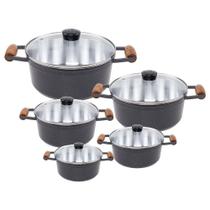 Jogo De Panelas Cava 5 Peças - Grafite Jogo De Panelas Cava 5 Peças - Grafite