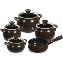 Jogo De Panelas Ceraflame New Premiere Joy 5 Pç Chocolate