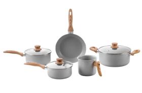 Jogo de Panelas Ceramic Life BRINOX 5 peças Cinza Gris Jogo de Panelas Ceramic Life BRINOX 5 peças Cinza Gris
