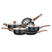 Jogo de Panelas Ceramic + Revestimento Antiaderente Cerâmico 5 Peças na cor Preta MTA - 2012