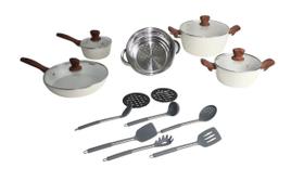 Jogo De Panelas Cerâmica 18 Pçs Cookware Envio Imediato