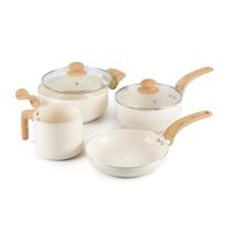Jogo De Panelas Cerâmica 4 Peças Branco Creme