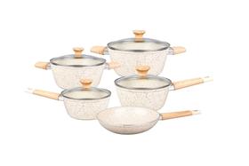 Jogo de Panelas Cerâmica 5 Peças Baccani Indução Creme