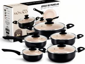 Jogo de Panelas Cerâmica Antiaderente 10 Peças Vermelho Preto Jogo de Panelas Cerâmica Antiaderente 10 Peças Vermelho Preto