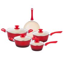 Jogo de Panelas Cerâmica Antiaderente 5 Peças Indução Frigideira Caçarola 3.7mm Class Home