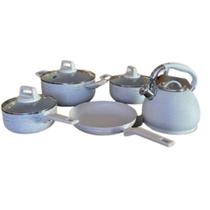 Jogo De Panelas Cerâmica Antiaderente Indução Bege