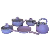 Jogo De Panelas Cerâmica Antiaderente Indução Roxo