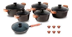Jogo De Panelas Cerâmica Com Frigideira Antiaderrente 6 Peça