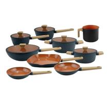 Jogo de Panelas Cerâmica Norma Preta Indução 9PÇS Fracalanza