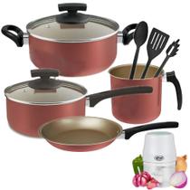 Jogo de Panelas Cereja Antiaderente Com Triturador Alimentos Jogo de Panelas Cereja Antiaderente Com Triturador Alimentos