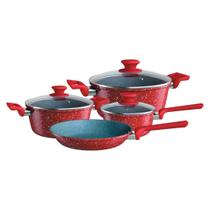 Jogo De Panelas ColorStone Volcano Com 4 Peças Para Fogão De Indução