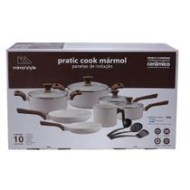 Jogo de Panelas Com 10 Peças Mimo Style Pratic Cook Mármol - 10526 PJ10STM