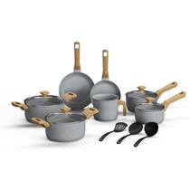 Jogo de Panelas Com 10 Peças Mimo Style Pratic Cook Vitrocerâmico Indução Grafite - 9766 Jogo de Panelas Com 10 Peças Mimo Style Pratic Cook Vitrocerâmico Indução Grafite - 9766