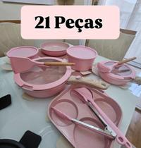 Jogo de Panelas com 21 peças cabo removível Jogo de Panelas com 21 peças cabo removível